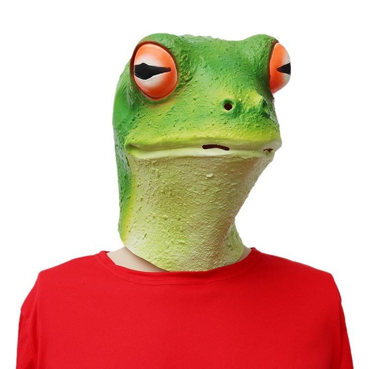 Halloween frog headgear, funny animal mask, live broadcast ghost face, film and television performance props, stage performance supplies