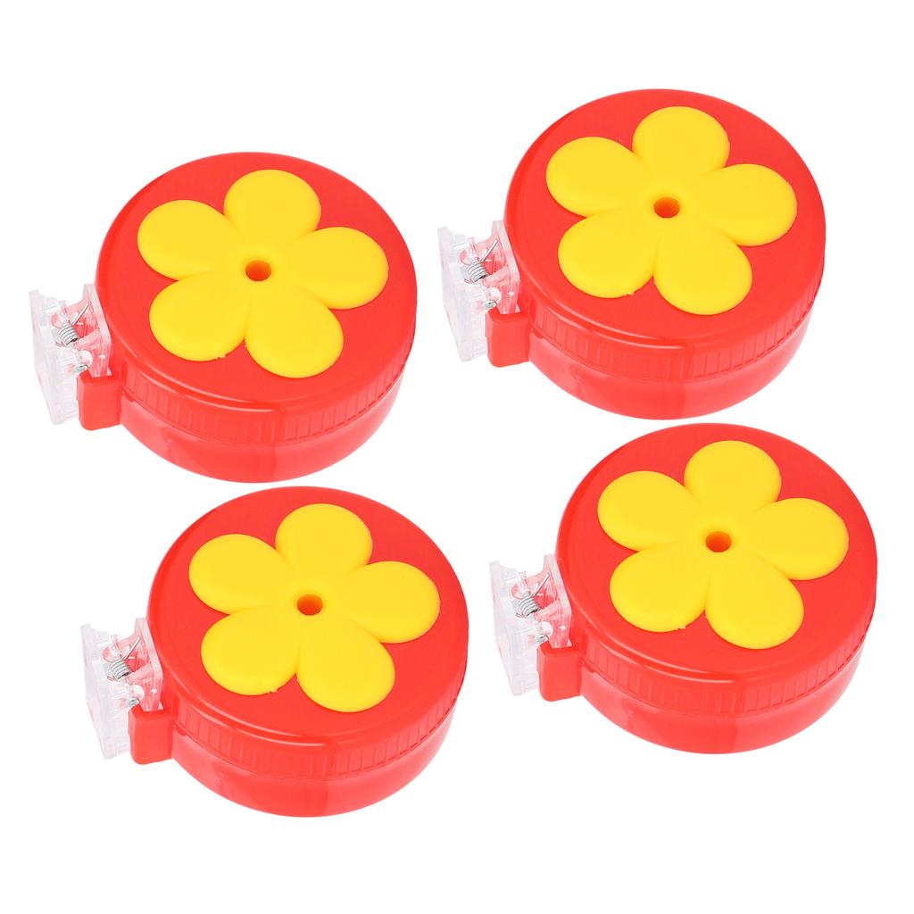 4pcs Hummingbird Clip Feeder ABS Portable with Brushes Flower Handheld Hummingbird Feeder for
