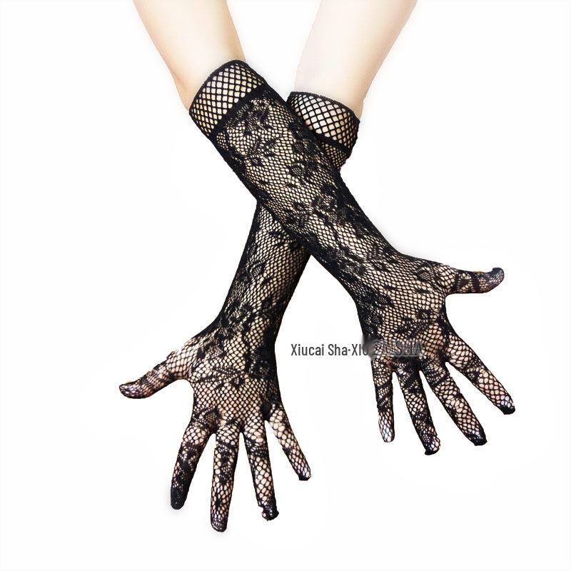 Women's Long Lace Gloves - Sexy, Transparent, Breathable, Sun-Protective Bridal Accessory