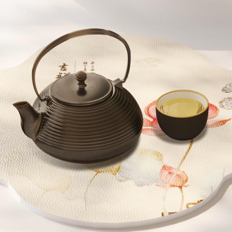 Lotus Coasters Leather Dining Table Heat Insulation Waterproof Mats Household Tea Cup Anti-scald Non-slip  Mat Home Coaster