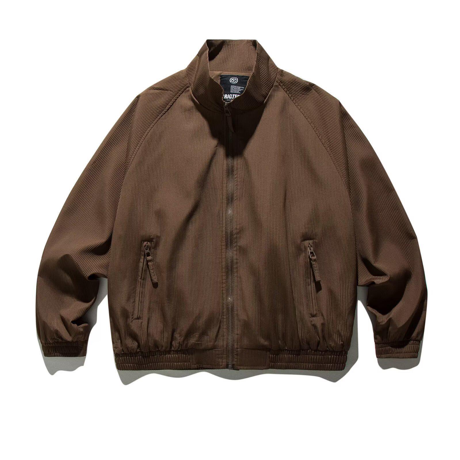 Men s Double-Layer Japanese Retro Stand Collar Jacket - Casual, Versatile, Loose Fit for Spring and Autumn XXL