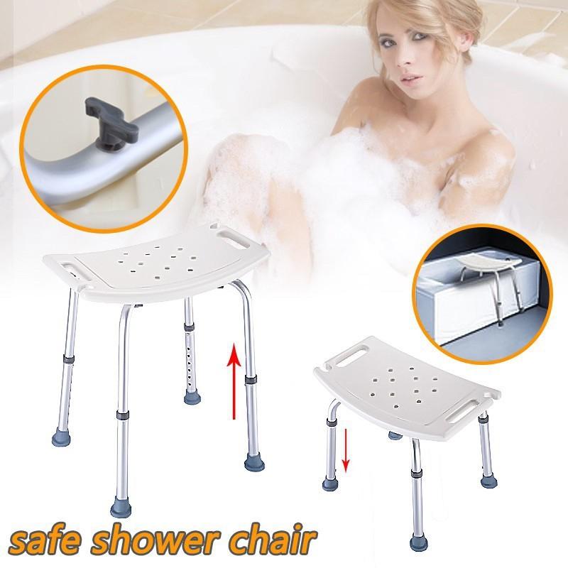 Non-slip Aluminium bath chair Shower Stool Seat Mobility Height Adjustable Bath Chair (KL stock)
