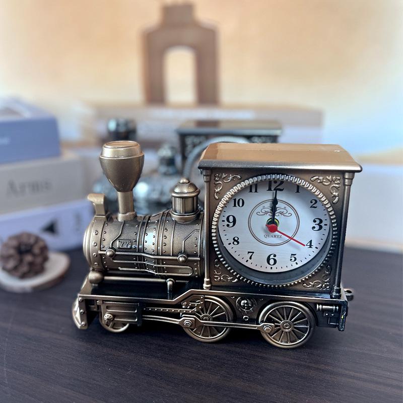 Vintage Locomotive Alarm Clock - Wake-Up & Back-to-School Gift for Students