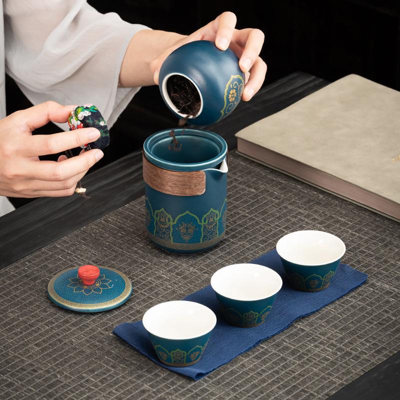 Travel tea set Portable Kung Fu tea set Outdoor camping Kuaike cup Company annual meeting Business gifts