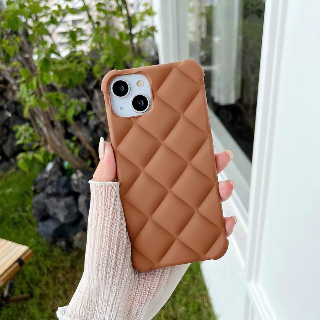 Matte 3D Rhombus Handyhülle für iPhone 14 12 11 13 Pro Max Mini Xr X Xs 7 8 Plus Se Weiche Silikonhülle