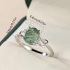 Eleganter S925 Sterlingsilber Ovaler Natürlicher Wassergras-Achat Verlobungsring für Damen Ehering Schmuck Geschenk