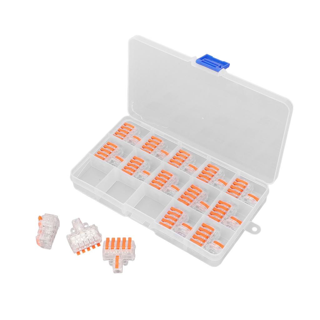 15PCS Wire Conductor Connector Quick Splicing Compact Splitter Terminals DF‑15 Transparent
