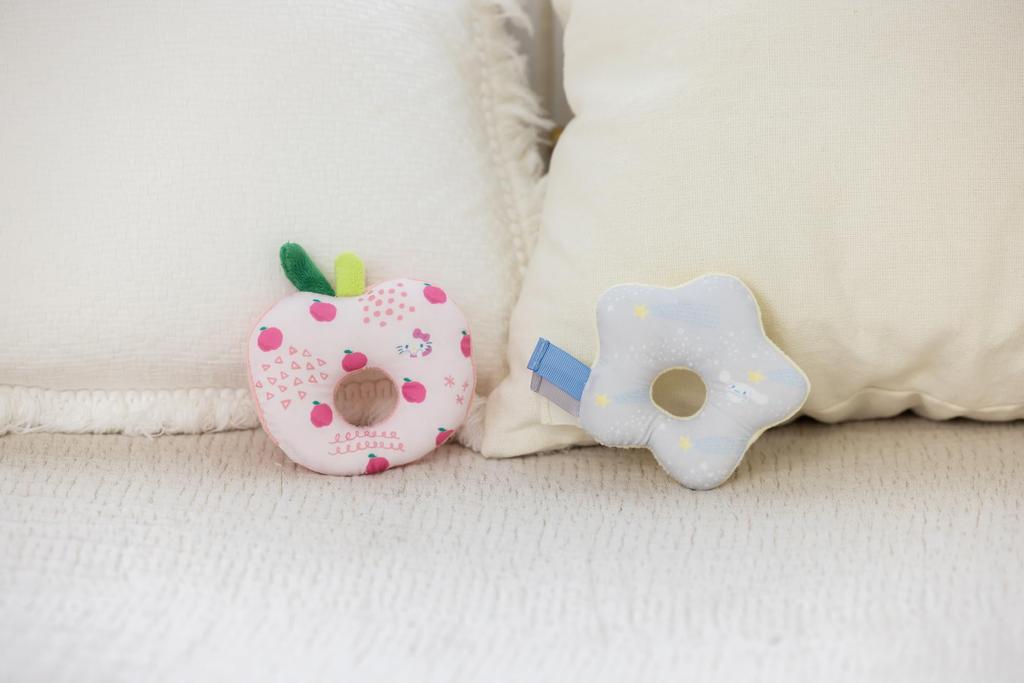 Sanrio Baby Washable Plush Toy Cute Stuffed Animal with 649988 Set, Cinnamoroll, Rattle, Washable,