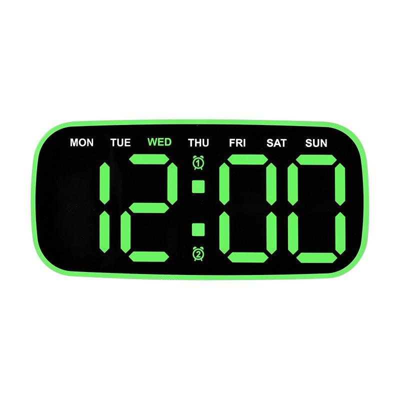 Huayang 2820 Multifunction Wood Grain Alarm Clock Wall Table Date Week Temp Dual Brightness