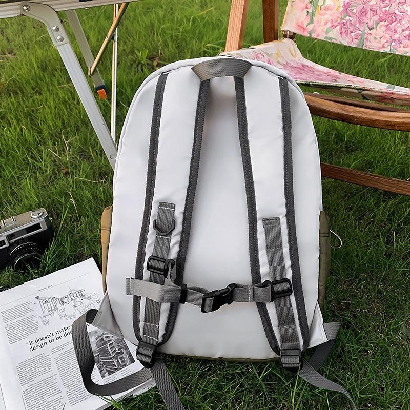 School bag new high-value fresh contrasting color splicing backpack couple light travel mountaineering spring outing backpack