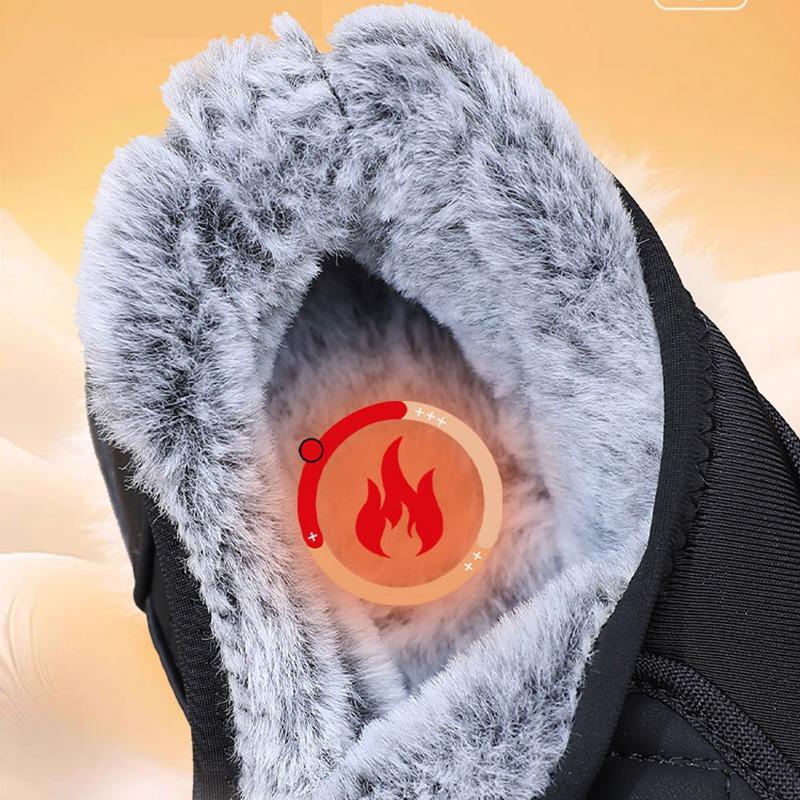 2025 New Cotton Shoes Women's Snow Boots Winter Fleece Thickened and Warm One-foot Non-slip Waterproof Cotton Boots Mom Shoes