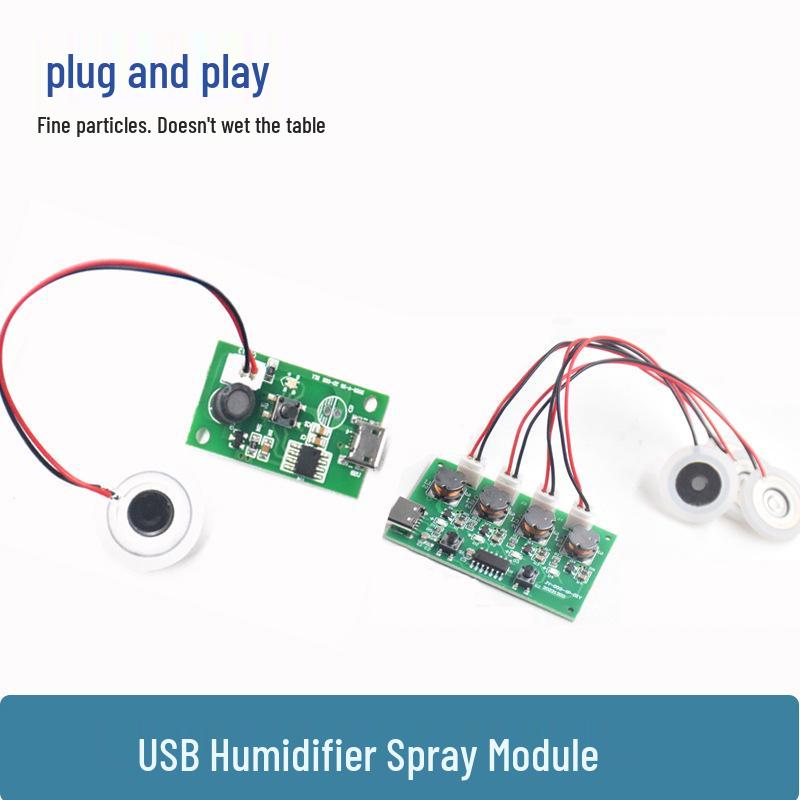 DIY 5V USB Humidifier Kit: Mini Circuit Board, Spray Module, Sensor, Power Supply