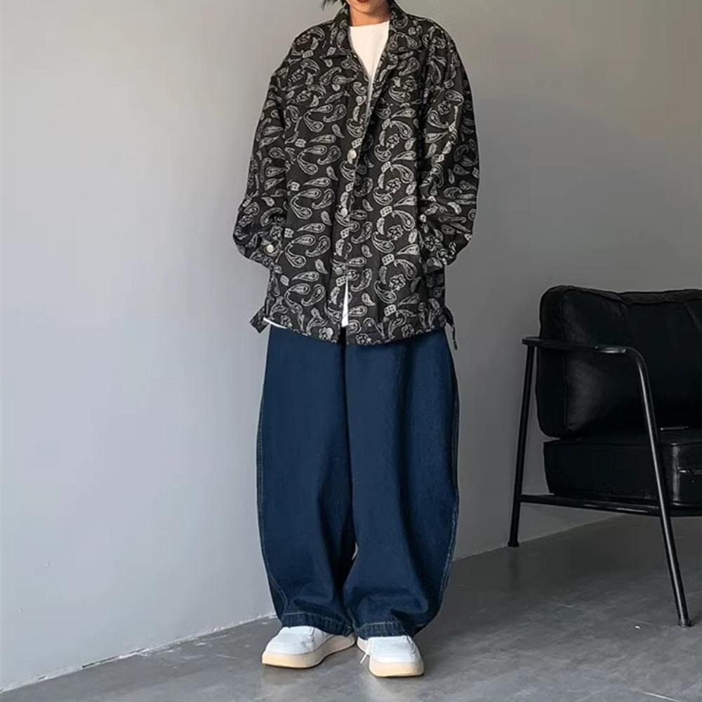 Gerade Jeans Männer Blau Lose Denim Hose Neutral Y2K Jean Streetwear Casual Wide Jeans Mans Hosen Männer Baggy Hip Hop