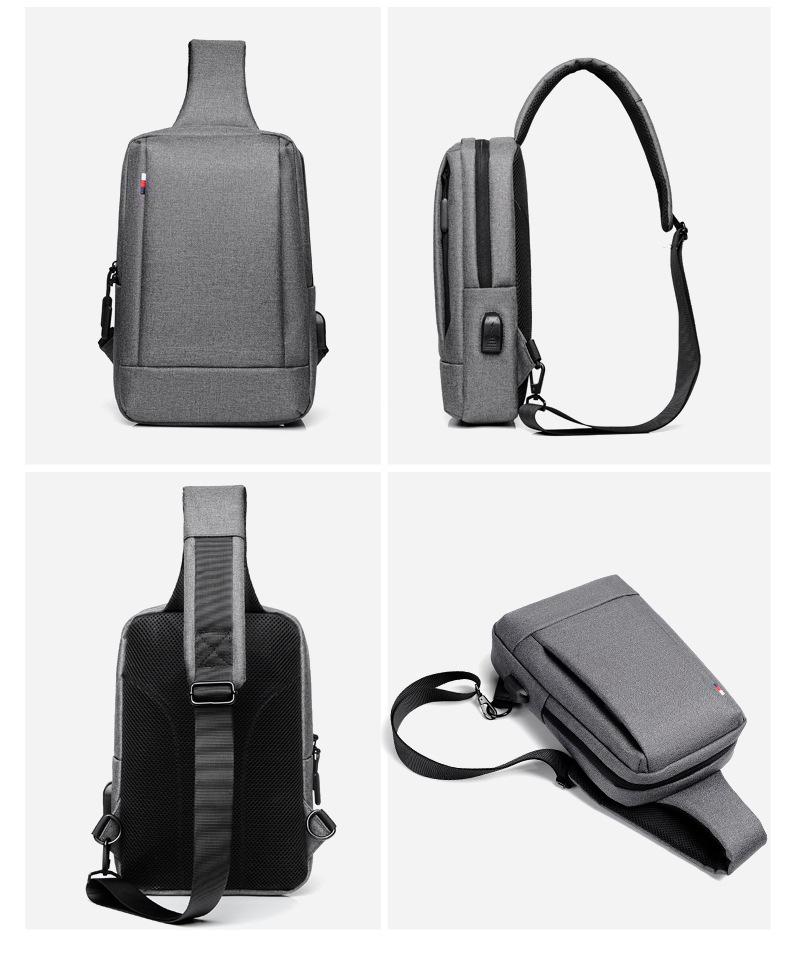 Men's Waterproof Oxford Crossbody Chest Bag - Casual Sling Bag with Large Capacity