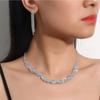 4-piece fashionable women's Zircon set with claw chains, rhinestones, necklaces, earrings, bracelets, gorgeous Zircon accessor