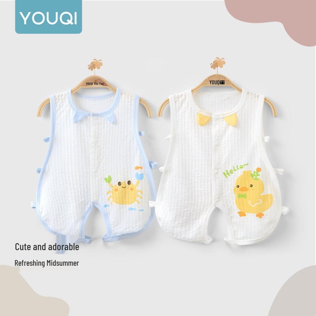 Youqi Baby Sleeveless Summer Jumpsuit - Cute, Lightweight, Side-Opening Design
