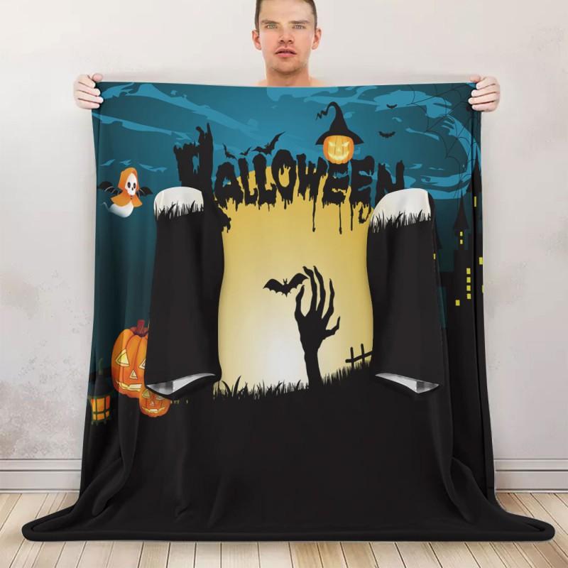 Fleece Wearable Blanket With Sleeves Cozy Hooded Throw Adults Winter Lounge Sleepwear Costume