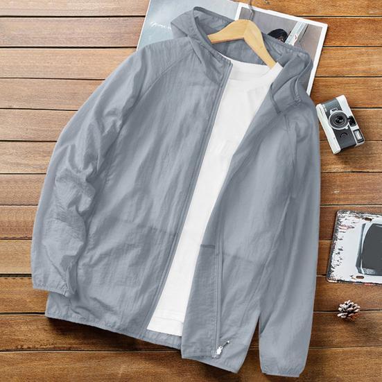 

Легкая куртка с капюшоном для летних видов спорта на открытом воздухе и рыбалки 4XL серый