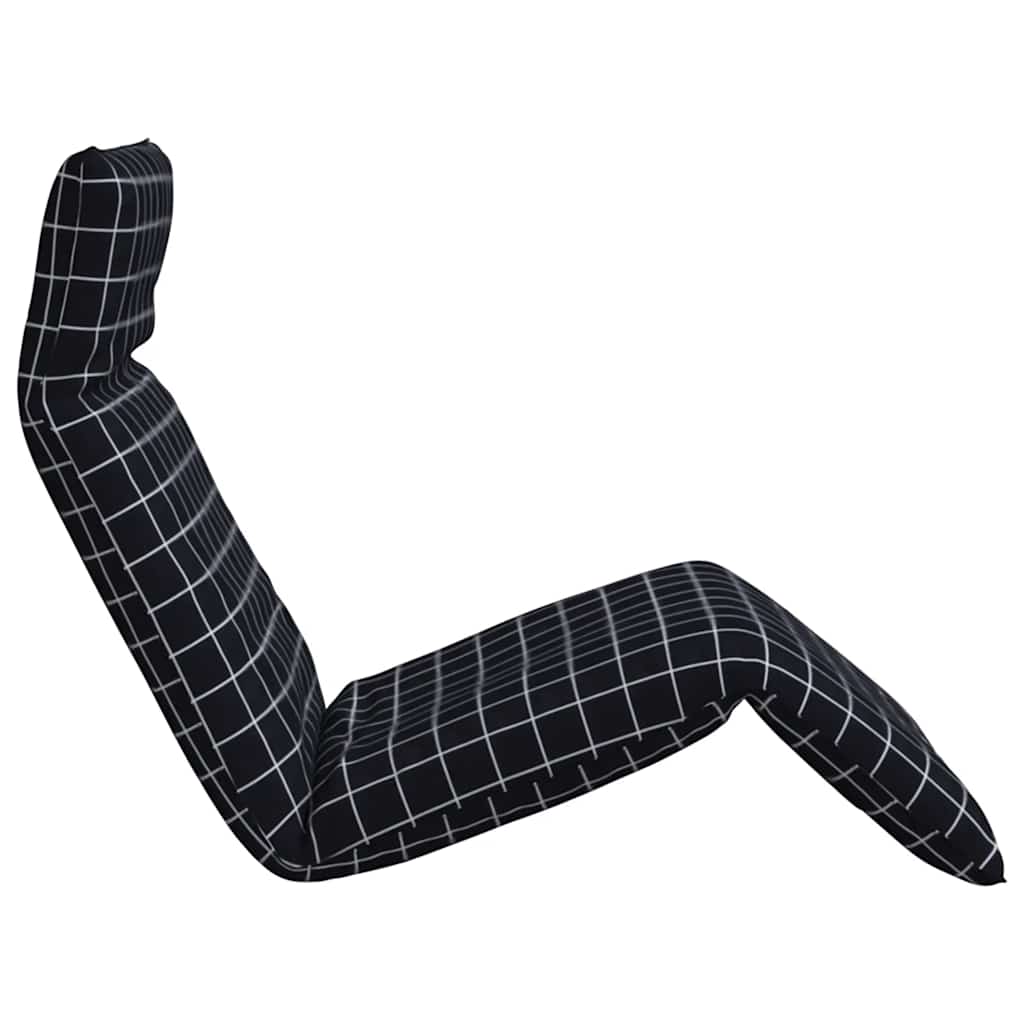 Folding Sun Lounger Black Checkered Pattern 175 x 54 x 8.5 cm
