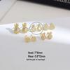 High-Grade Copper & Gold Plated Earrings: Diamond-Studded Apple, Pineapple, Crown, Pear Designs for Women