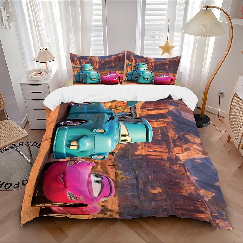 3Pcs Cars Desert Bedding Set Soft Fabric Duvet Cover Pillowcases Home Xmas Halloween Gift 1 Duvet Cover 2 Pillowcase S1148