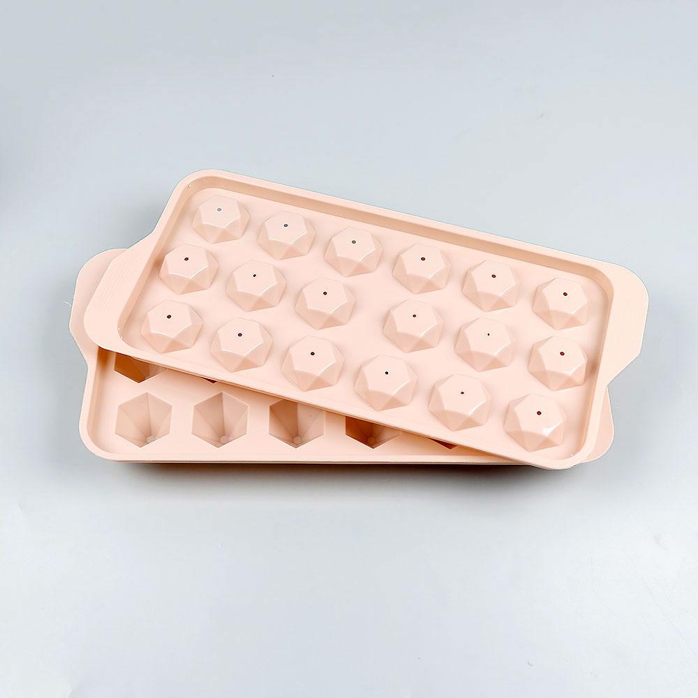 Silicone World DIY Ice Hockey Mold Round Diamond Shaped Ice Cube Molds With Lid Plastic Ice Making Box Ice Tray Kitchen Tools