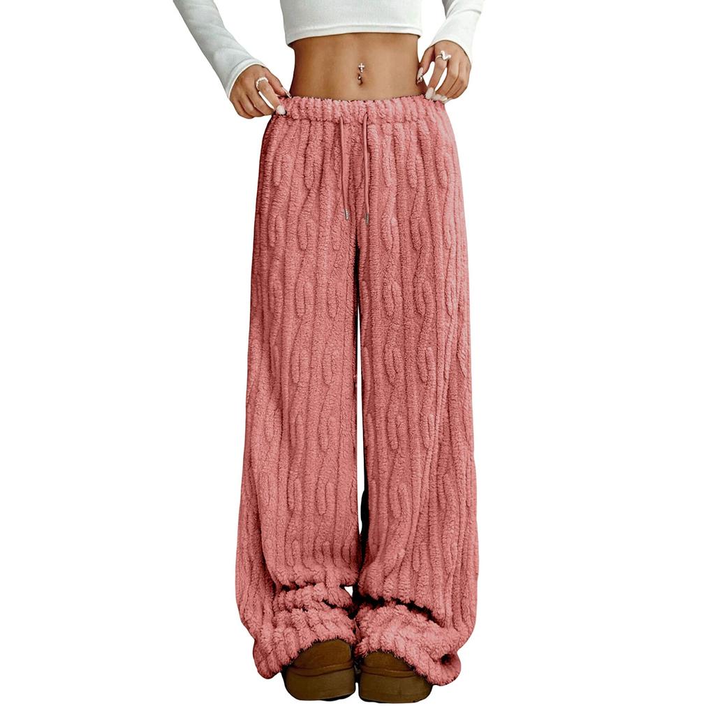Women's Casual Fashionable Fleece-Lined Warm Sleep Pants