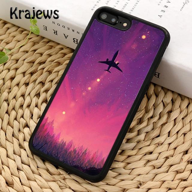Krajews Pink Travel Avion Avion Husa Telefon pentru iPhone 14 5 SE 6s 7 8 plus XR XS 11 12 13 pro max Galaxy S21 S22 Plus