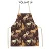 Retro Equestrian Kitchen Aprons for Women Men Linen Baking Bibs Household Cleaning Pinafore Animal Horse Home Cooking Apron