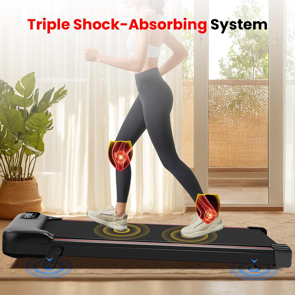 ROBORE S17 Walking Pad Laufband 8km/h, Neigbar 9%, mit Dreifacher Dämpfung und 2,5 PS Leisem Motor, 136kg Maximale Belastung