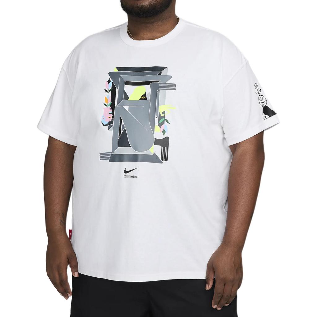 Nike Printed Casual Pullover Crew Neck Short Sleeve T-Shirt Men Tops White FV3729-100