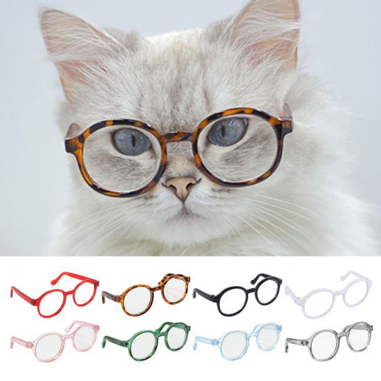 Mini Doll Glasses Small Pets Sunglasses Trendy Round Frame Glasses Doll Eyewear Accessories for Photo Shoots Costume