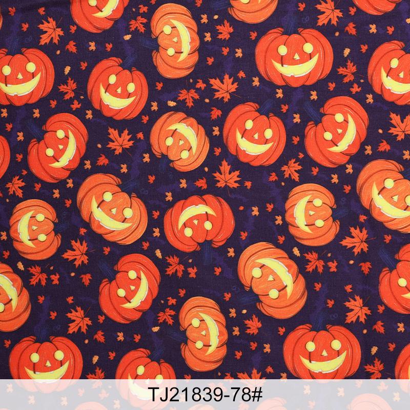 0.5m/1m/5m Pumpkin Halloween Printed Fabric for Halloween Decorative Cloth Tablecloths Door Curtains Handmade DIY Sewing Fabrics