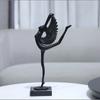 European Dancing Girl Small Statue Metal Ballet Angel Figurine Artistic Decoration Living Room Hotel Marble Base Female Ornament