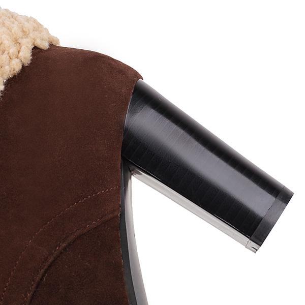 Botins femininos marrom preto salto alto pequeno tamanho grande 47