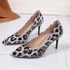 Leopard Print Patent Leather Fine Heel Single Shoes Autumn New Pointed Toe Shallow Cuff Foot Non-slip Wear-resistant High Heels