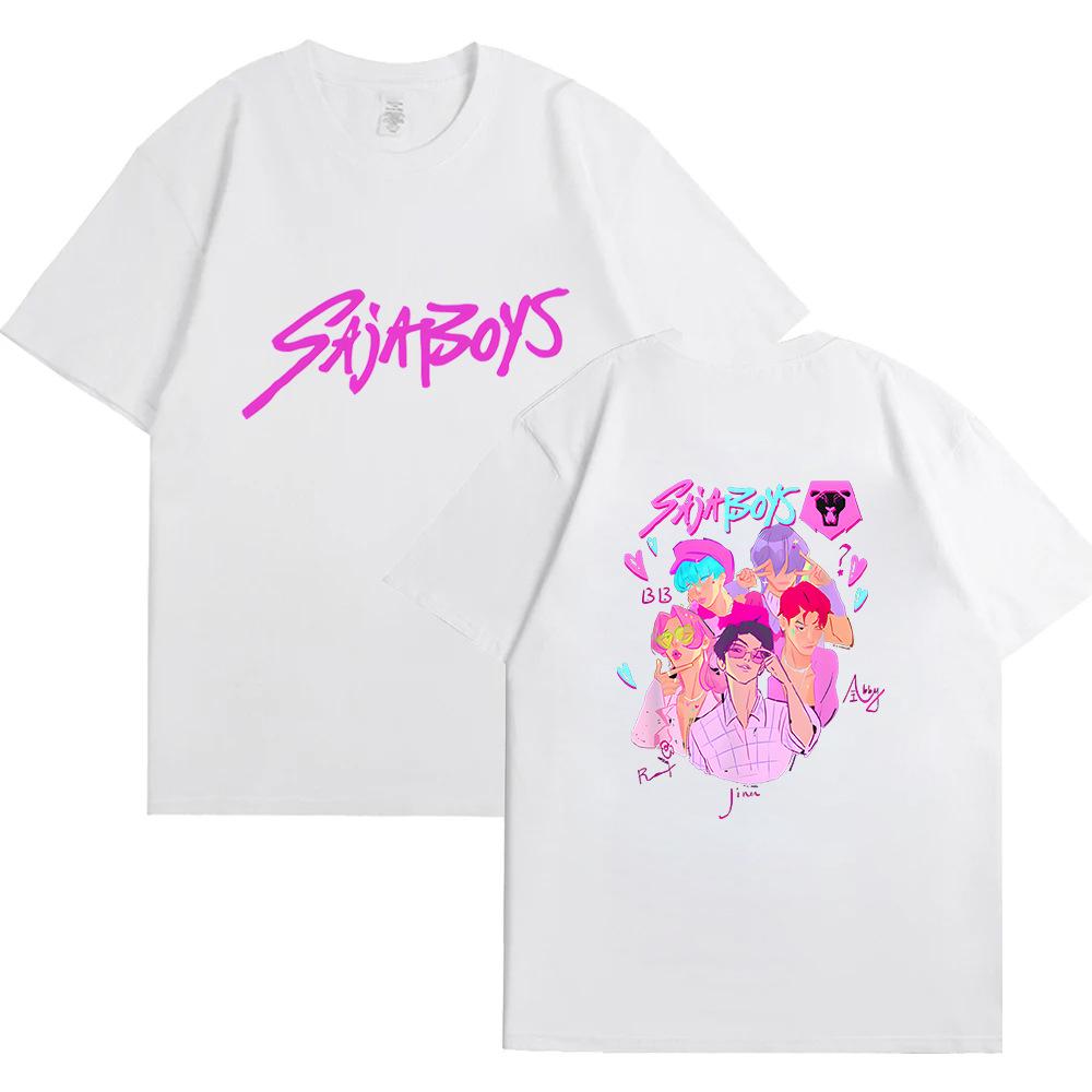 KPop Dämonenjäger Film Saja Boys T-Shirts Männer Frauen Hochwertiges Baumwoll-T-Shirt Mode Hip Hop Harajuku Kurzarm-T-Shirts