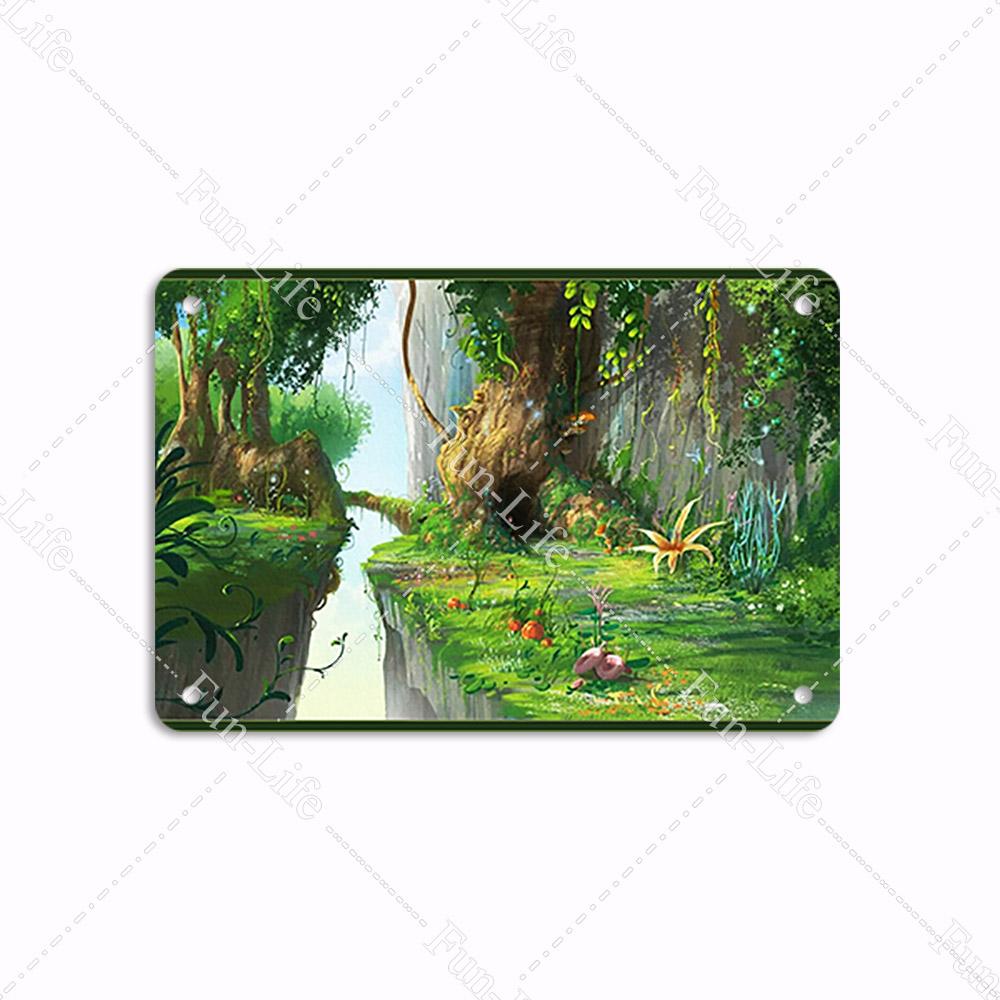 Forest Plate Poster Bird Vintage Home Decor Colorful Tree Retro Metal Tin Signs Pub Car Garage Wall Art Home Decor 20x30cm