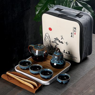 Ceramic Goods Kiln Change Portable Travel Tea Set Business Company Gift