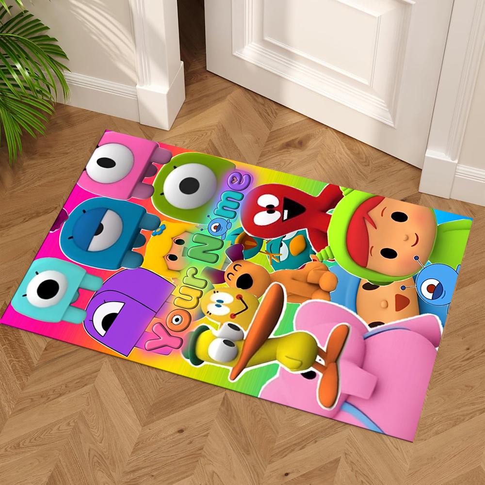 Pocoyo Personalized Text Floor Rug Office Rug Suitable for Kitchen Playrooms Game Room Foyer Antislip Carpet Decorate Offices