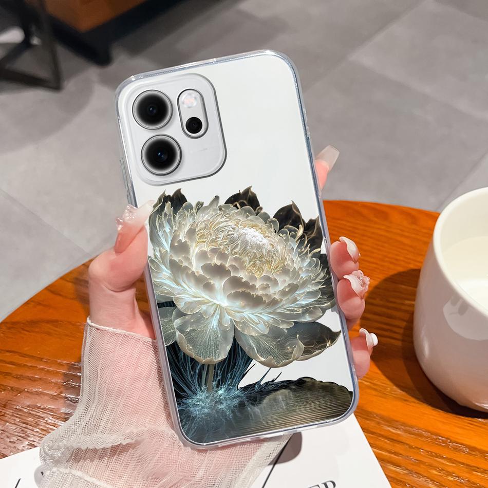 For Oppo Reno 14F 5G Phone Case Leisure Style Patterns Soft Silicone TPU Transparent Lightweight Cover For Oppo Reno14 F Capa