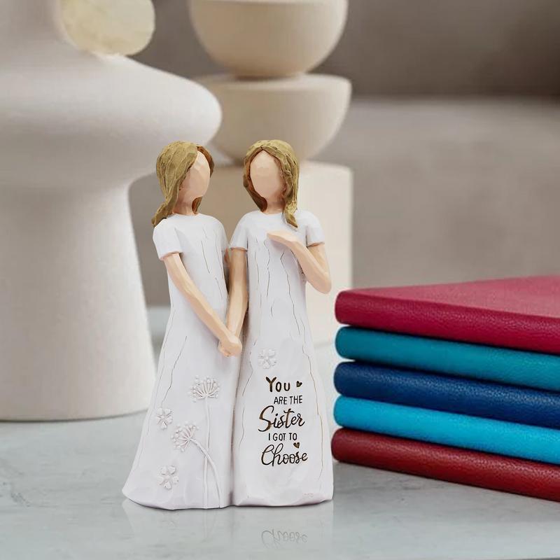 Sisterhood Good Sister Theme Best Friends Statue Sculpture Figure Ornaments Home Decor Anniversary Wedding Keepsake Gift