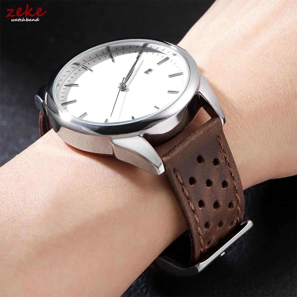 Vintage Calfskin Strap 18mm 20mm 22mm Universal Cowhide Watchbands Brown Breathable Bracelet for Men Women Sport Wristwatch Band