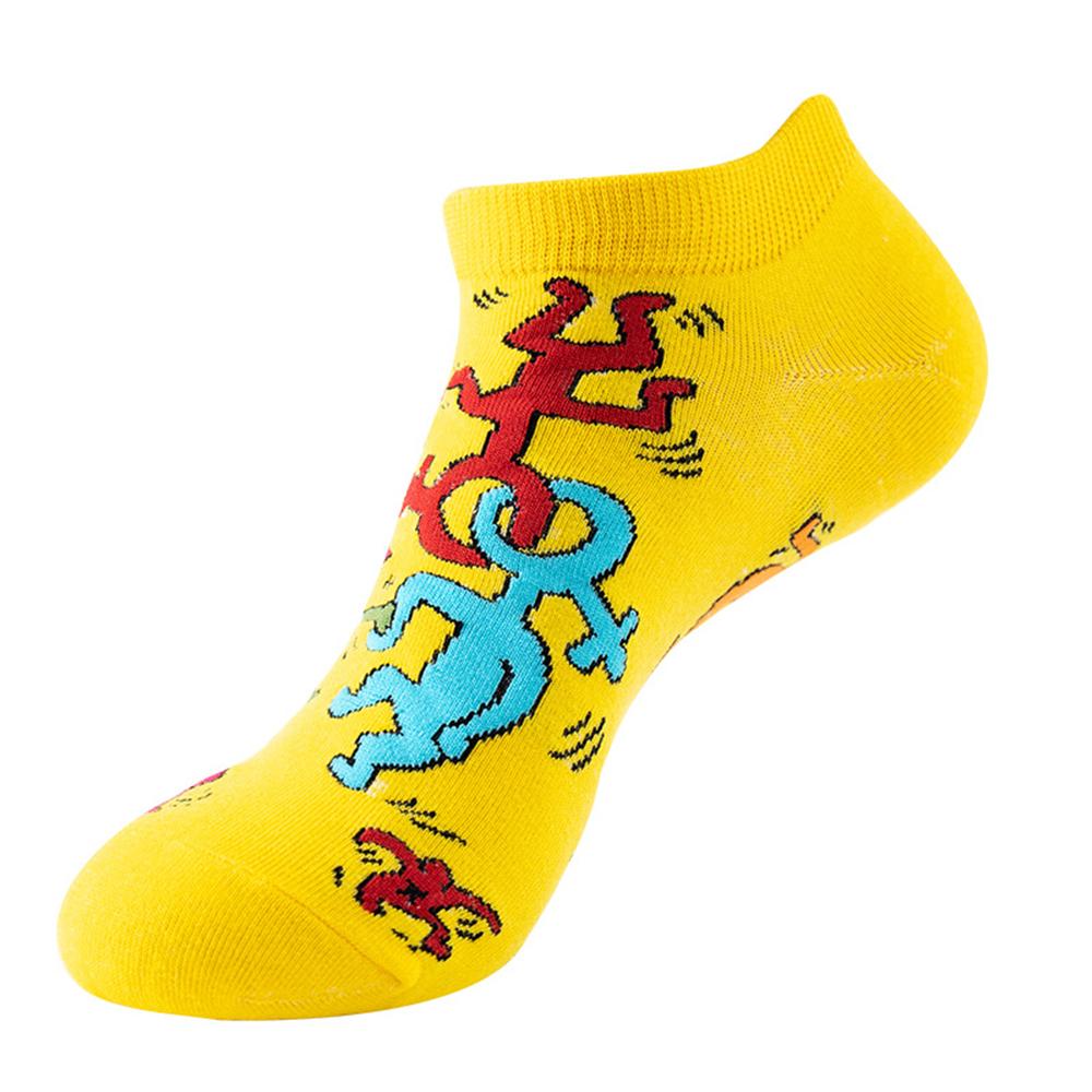 Fashion Funny Men's Hip Hop Harajuku Cartoon Cotton  Fruit Animal Beer Food Happy Casual Business Short Socks Gift Dropship