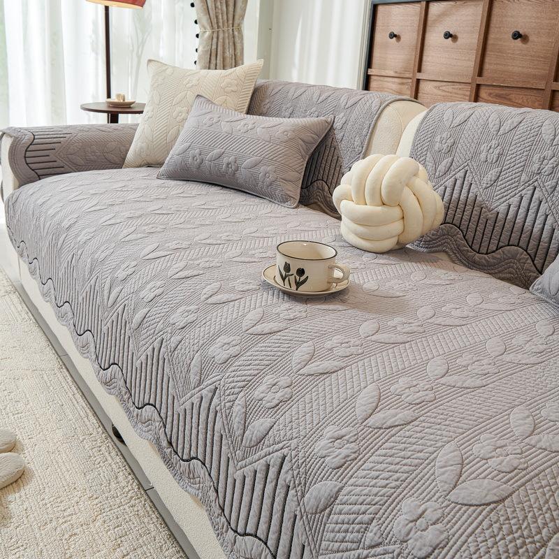 Washed Cotton Four-Season Universal Sofa Cushion, Non-Slip Pure Cotton Seat Cushion, Nordic Modern Fabric Sofa Towel Cover Cushion