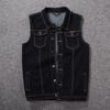 Plus Größe 8XL 7XL 6XL 5XLCotton Jeans Ärmellose Jacke Weste Männer Denim Jeans Weste