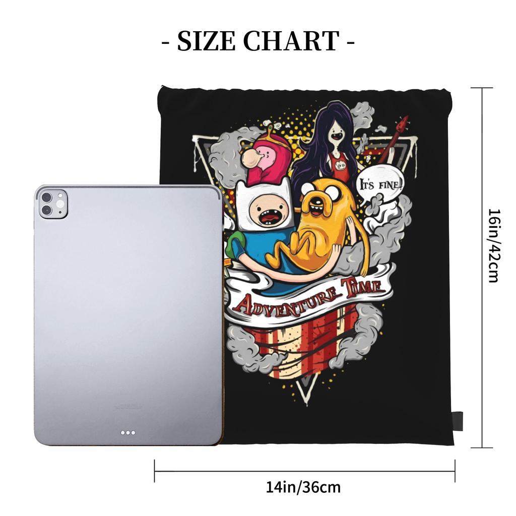 Custom Adventures Anime Times Drawstring Backpack Bags Women Men Lightweight Adventure Gym Sports Sackpack Sacks for Shopping
