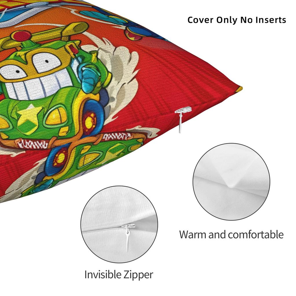 SuperThings Cartoon Square Pillow Covers Polyester Couch Super Zings Kindergarten Cushion Cover Cool Decor Pillowcase 40*40