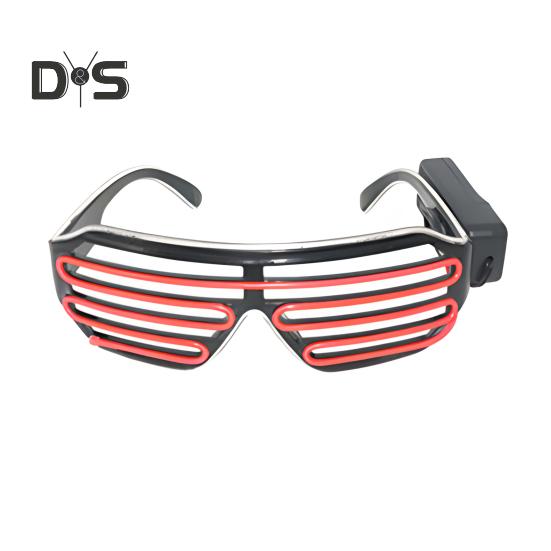 Óculos de sol de LED com fio de El, óculos de sol de neon para festa de rave, óculos de sol com obturador piscante, fantasias brilhantes de DJ para festivais de música dos anos 80