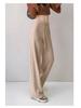 Women's Korean Style High Waist Wide-Leg Knit Pants - Autumn/Winter Fashion, Floor-Length, Straight-Leg Design